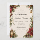 Invitation de mariage de Noël de luxe (Devant)