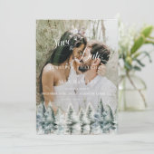 Invitation de mariage de Noël enneigé en hiver à d (Debout devant)