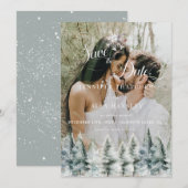 Invitation de mariage de Noël enneigé en hiver à d (Devant / Derrière)