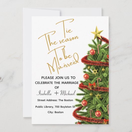 Invitation de mariage de Noël, Mariage d'hiver (Devant)
