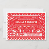 Invitation de mariage de Papel Picado - rouge (Devant)
