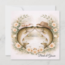 Invitation de mariage de pêche au Texas Chapeau de