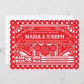 Invitation de mariage de Picado Papel Picado - Rou (Devant / Derrière)