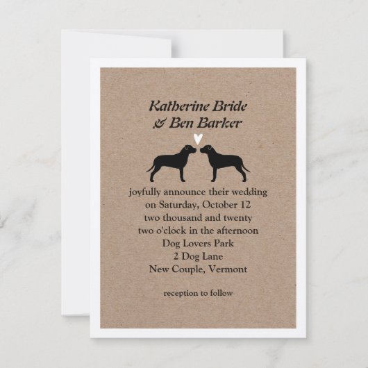 Invitation de mariage de Pit Bulls (Devant)