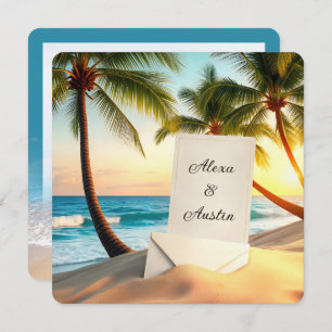 Invitation de mariage de plage