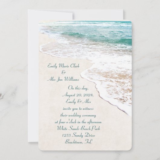 Invitation de mariage de plage (Devant)