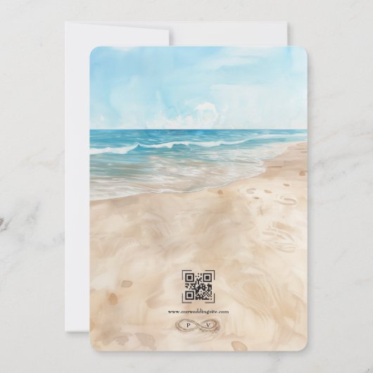 Invitation de mariage de plage Always and Forever (Dos)