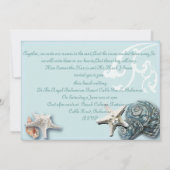 Invitation de mariage de plage aux coquillages rom (Dos)