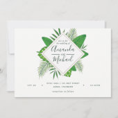 Invitation de mariage de plage aux feuilles tropic (Devant)