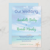 Invitation De Mariage De Plage Avec Starfish (Devant / Derrière)