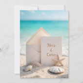 Invitation De Mariage De Plage Avec Starfish (Devant)