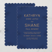 Invitation de mariage de plage bleu foncé (Devant / Derrière)