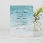 Invitation de mariage de plage bleue d'été (Debout devant)