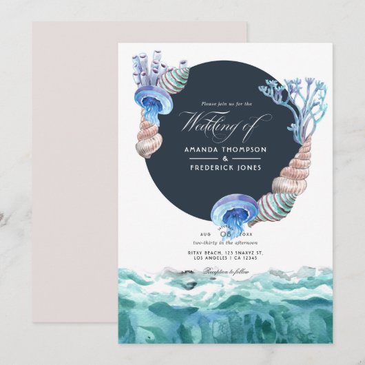 Invitation de mariage de plage d'été (Devant / Derrière)