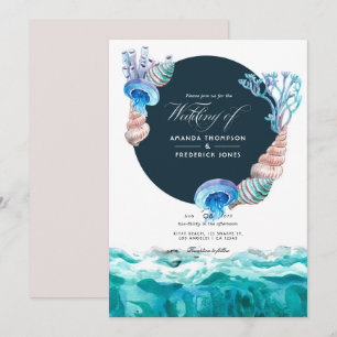 Invitation de mariage de plage d'été