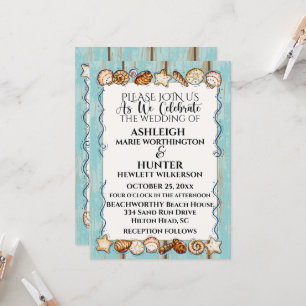 Invitation de mariage de plage Modèle version 2