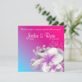 Invitation de mariage de plage Plumeria Fleur viol (Debout devant)