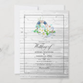 Invitation de mariage de plage rustique d'été phot (Devant)