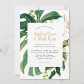Invitation de mariage de plage tropicale (Devant)