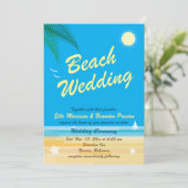 Invitation de mariage de plage tropicale (Debout devant)