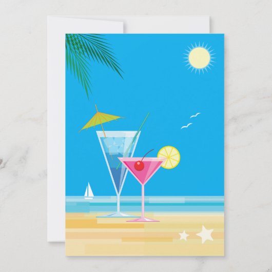 Invitation de mariage de plage tropicale (Dos)