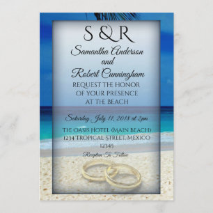 Invitation de mariage de plage tropicale