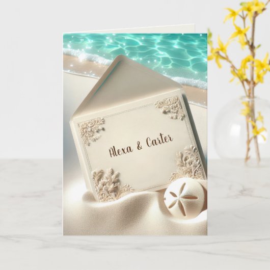 Invitation De Mariage De Plage Tropicale Dans Le S (Fleur jaune)