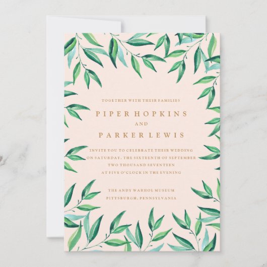 Invitation de mariage de plage tropicale moderne (Devant)