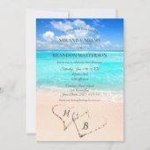 Invitation de mariage de plage tropicale moderne (Devant)