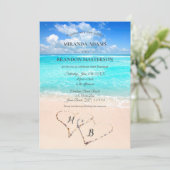 Invitation de mariage de plage tropicale moderne (Debout devant)