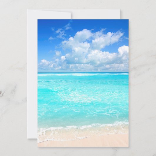 Invitation de mariage de plage tropicale moderne (Dos)