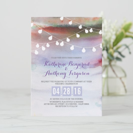 invitation de mariage de plage watercolor (Debout devant)