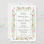 Invitation de mariage de prairie de jardin de fleu (Devant)