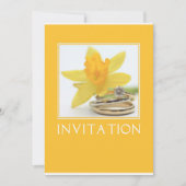 Invitation de mariage de printemps au narcisse jau (Devant)
