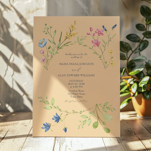 Invitation de mariage de printemps colorée
