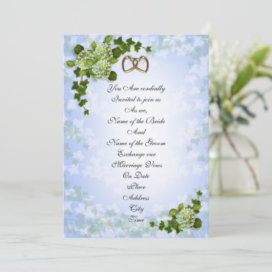 Invitation de mariage de printemps Hydrangeas (Debout devant)