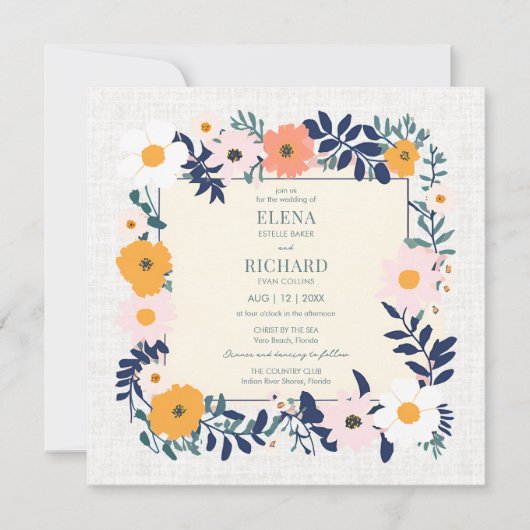 Invitation de mariage de printemps Wildlfower (Devant)