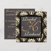 Invitation de mariage de renouvellement beige et m (Devant / Derrière)