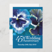 Invitation de mariage de saphir de 45e noces bleu (Devant / Derrière)