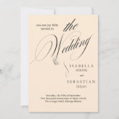 Invitation de mariage de script classique minimali (Devant)