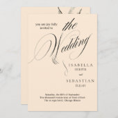 Invitation de mariage de script classique minimali (Devant / Derrière)