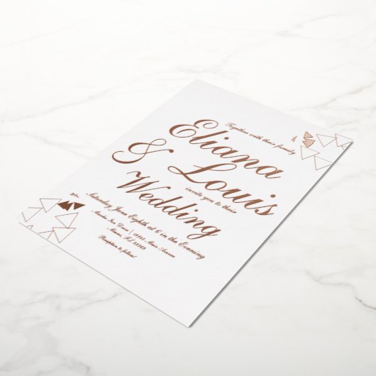 Invitation de Mariage de script géométrique Pressé (Rotation)