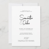 Invitation de mariage de script moderne personnali (Devant)