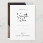 Invitation de mariage de script moderne personnali (Devant / Derrière)