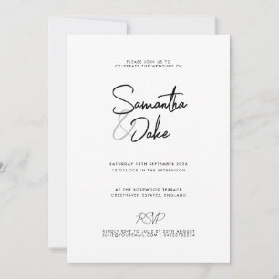 Invitation de mariage de script moderne personnali