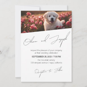 Invitation de mariage de script simple et personna