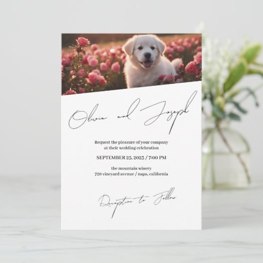 Invitation de mariage de script très simple et per (Debout devant)