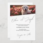 Invitation de mariage de script très simple et per (Devant / Derrière)