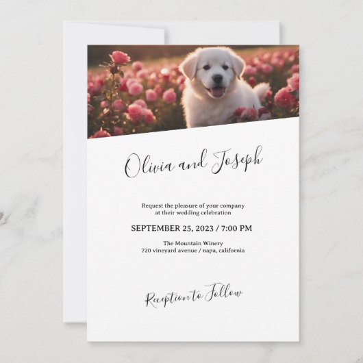 Invitation de mariage de script très simple et per (Devant)