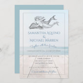 Invitation De Mariage De Sirène Et De Dauphin Beac (Devant / Derrière)